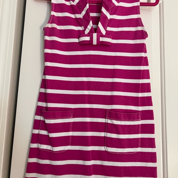 Kate Spade Pink & White Stripe Shift Dress W/ Bow Detail SZ S - Picture 2 of 5